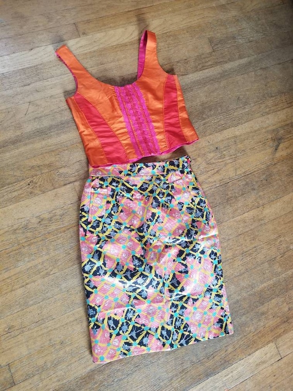 Vintage Christian Lacroix Pencil Skirt, Abstract Print, High Waist (EU 38)