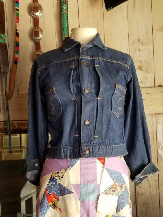 1940s denim blue Jean jacket with 1950s coca cola… - image 3