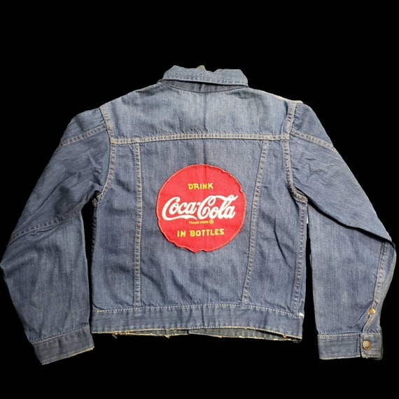 1940s denim blue Jean jacket with 1950s coca cola… - image 2