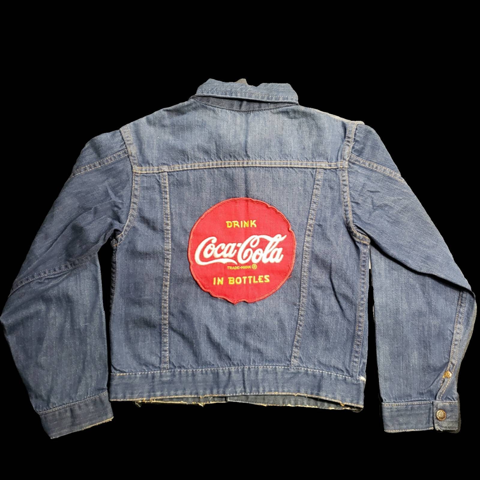 1940s Denim Blue Jean Jacket With 1950s Coca Cola Patch