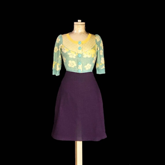 MIU MIU high waisted wool tweed skirt. Eggplant p… - image 1