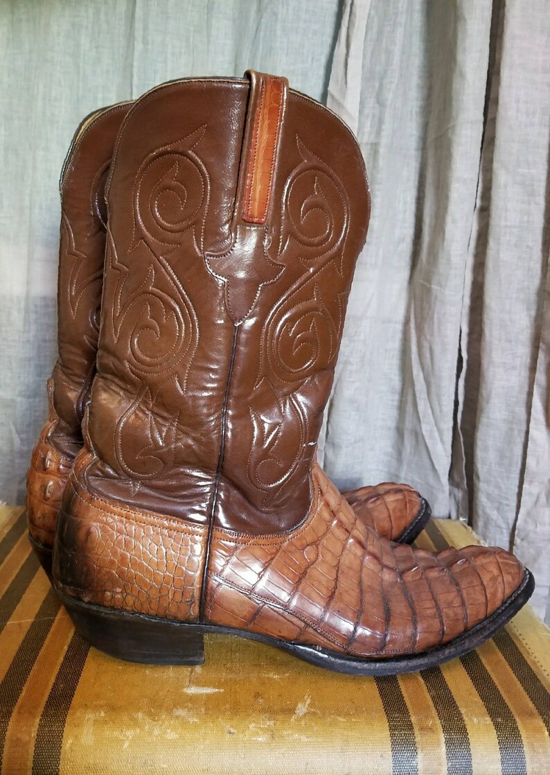 lucchese black caiman tail boots