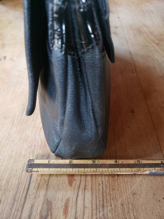 Black patent leather envelope clutch hot sale
