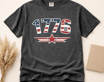 1776 Shirt, Patriotic Tee, USA Flag Graphic, Independence Day Apparel, Fourth of July Clothing