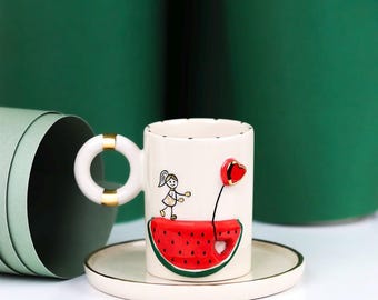 Tazza da caffè in ceramica grossolana in stile giapponese tazza da caffè con Des