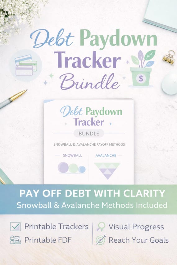 Debt Payoff Tracker | Snowball & Avalanche Methods (PDF Printable Bundle)