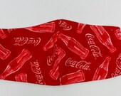 Coca Cola Coke Reusable Cotton Face Mask - Double Layer - Washable Adjustable