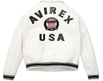 Handmade Avirex Icon Bomber Jacket – French Cowhide Leather Aviator Style