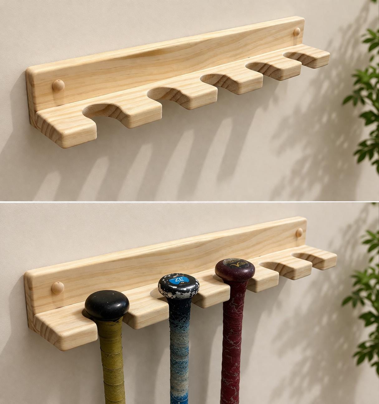 Baseball Bat Rack Wall Holder Display 5 Bats - Etsy