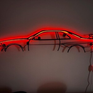 Nissan Skyline GTR R34 JDM rgb LED Neon Backlit Wall Art