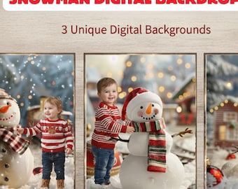 Snowman Digital Backdrop Set