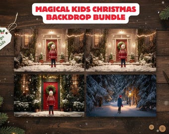 Magical Kids Christmas Backdrop Bundle
