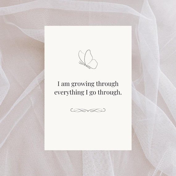 Minimalist Affirmation Cards Printable | Positive Mindset Cards | Self-Care Mental Health Daily Affirmations | Aesthetic Motivation Cards |