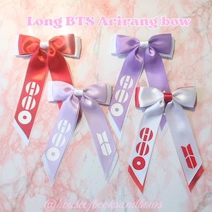 Kpop - Fiocco per capelli lunghi per BTS Arirang rosso e bianco, viola e bianco