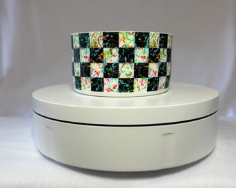 Funda protectora de silicona para vaso con diseño de cuadros retro salpicados para Stanley, Owala y más