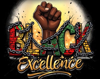 Black Excellence Power Fist PNG | Afrocentric Art, Juneteenth Design (Instant Download)
