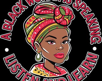 Afrocentric Black Woman PNG | Black Excellence Graphic (Instant Download)