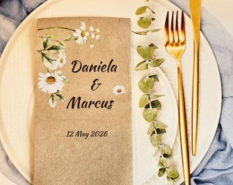 Personalized Wedding Napkins, Elegant Disposable Napkins for Wedding Guests, Dinner Party Decor, Custom Wedding Table Decor, Wedding Favors