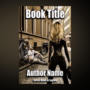 Biker Guy & Gal Romance Book Cover Design | Premade Ebook Cover for Self-Published Authors