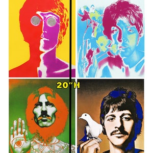 BEATLES Psychedelic 'COMBINED' Portraits From 1967 Only One 'COMBINED' Poster Is Ready To Ship Don't Miss This Available Framed image 4