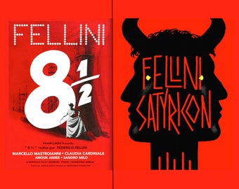 FELLINI POSTER Print Replicas • Digitally Restored • Satyricon & Eight 1/2  • Limited Editions •  Sturdy, 11 Mil Poster Paper • Frame Ready!