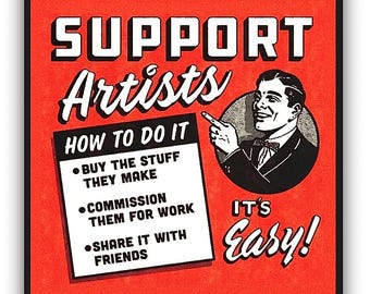POSTERS For Artists & Their Friends. • A FUN and Thoughtful Gift Idea For That Artist In Your Life • With Free US Shipping Too !!!