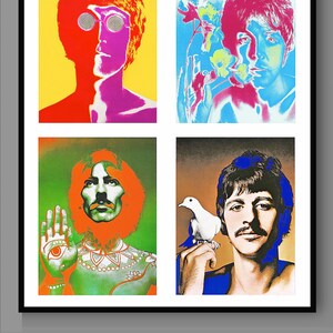 BEATLES Psychedelic 'COMBINED' Portraits From 1967 Only One 'COMBINED' Poster Is Ready To Ship Don't Miss This Available Framed image 5