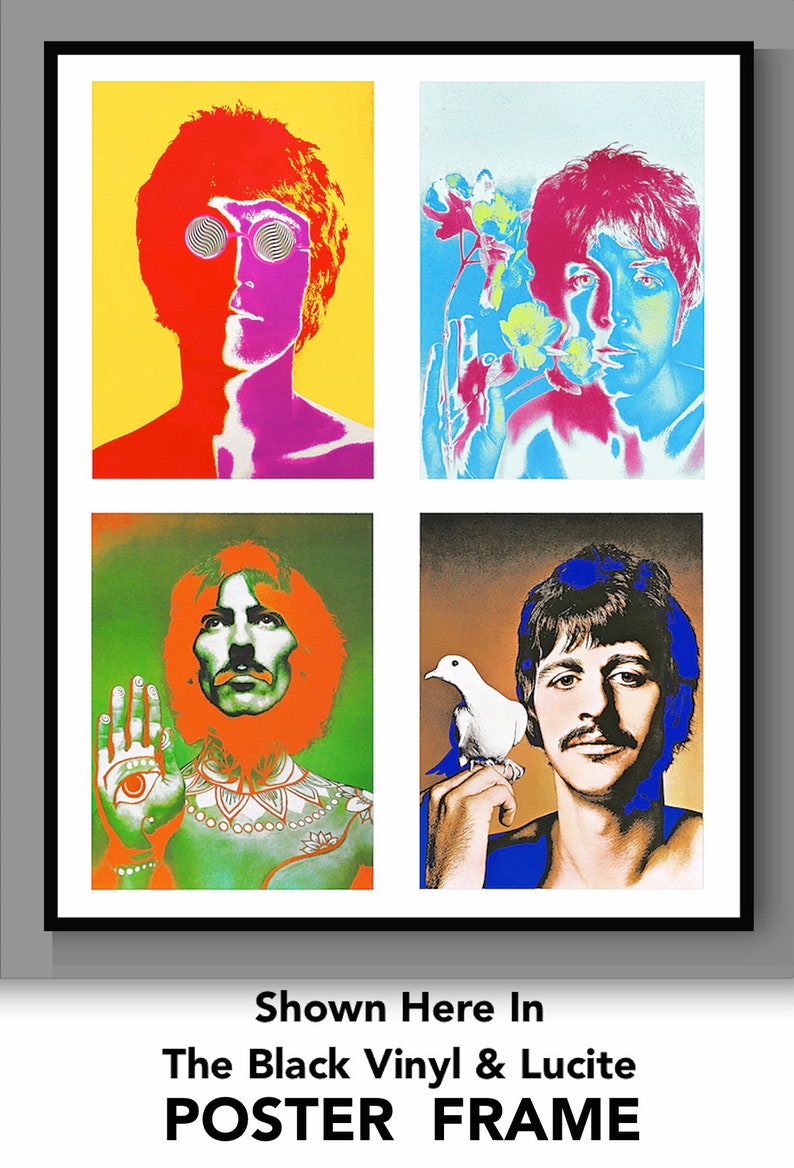BEATLES Psychedelic 'COMBINED' Portraits From 1967 Only One 'COMBINED' Poster Is Ready To Ship Don't Miss This Available Framed image 5