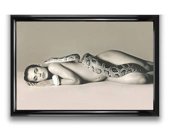 NASTASSJA KINSKI en de slang • Een warme zwart-wit ingelijste replica-afdrukken van Avedon • 1981 • Op premium papier van 11 mil • Met gratis verzending in de VS!!!