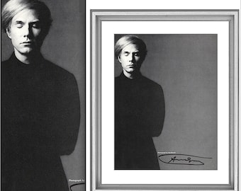Fotografía autografiada de Andy Warhol por Victor Skrebneski • De la revista Horizon de enero de 1980 • ENMARCADA + Certificada • ¡Rara y única en su clase!