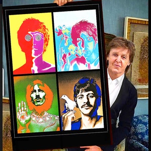 BEATLES Psychedelic 'COMBINED' Portraits From 1967 Only One 'COMBINED' Poster Is Ready To Ship Don't Miss This Available Framed image 1
