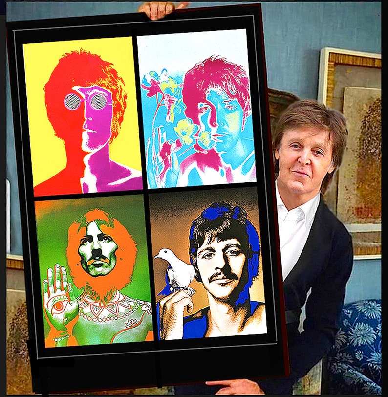 BEATLES Psychedelic 'COMBINED' Portraits From 1967 Only One 'COMBINED' Poster Is Ready To Ship Don't Miss This Available Framed image 1