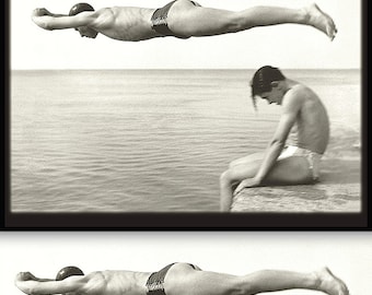 THE DIVER 1951 By Nino Migliori • Only ONE - H Q Photograph Print Reproduction Available • Classic Italian Mid Century • Il Tuffatore !!!