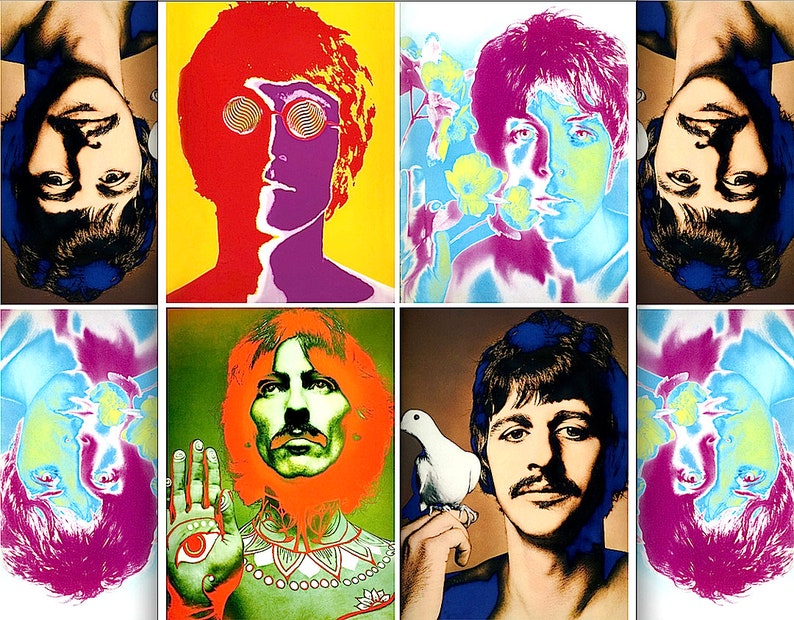 BEATLES Psychedelic 'COMBINED' Portraits From 1967 Only One 'COMBINED' Poster Is Ready To Ship Don't Miss This Available Framed image 2