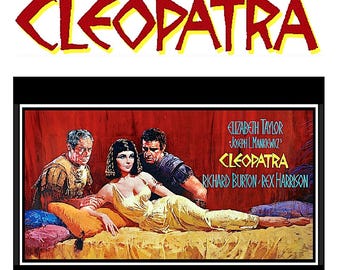 CLEOPATRA • Reimpresiones del póster de la película de 1963 • Tres estilos diferentes y raros • En papel de póster resistente de alta calidad de 11 milésimas de pulgada • ¡¡Con Elizabeth Taylor!!
