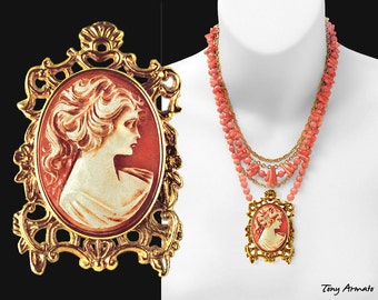 CORAL CAMEO Pendant Necklace • A Classic  Limited Edition Statement • Timeless • Gift Boxed & Signed • This Is A CUSTOM Special Order Item.