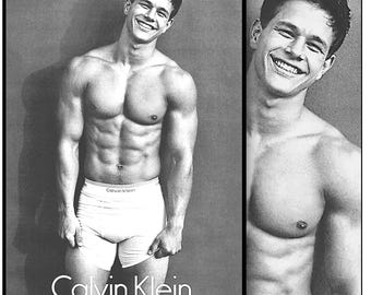 MARKY MARK • Reproducción del clásico póster de Calvin Klein 'Big Smile' de los 90 • Disponible enmarcado • Envío gratuito a EE. UU. • ¡Artículo raro y de colección!