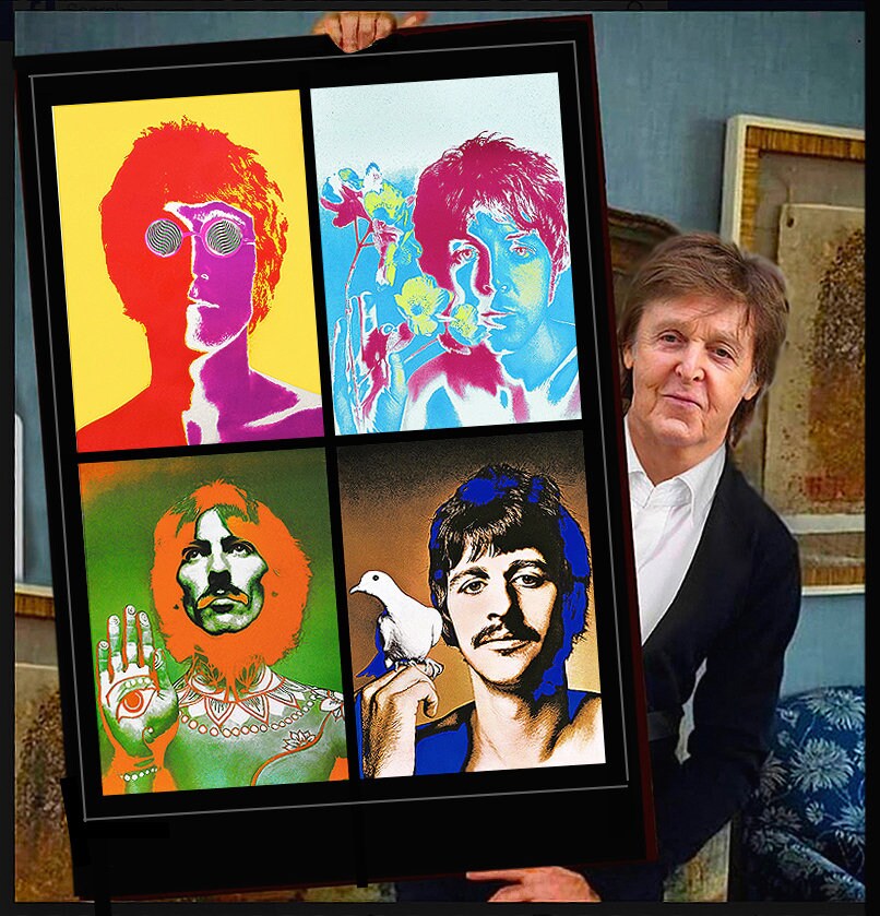 Minimal Beatles Gesicht Gerahmter Leinwand Kunstdruck Musik Kunst Illustrationen 