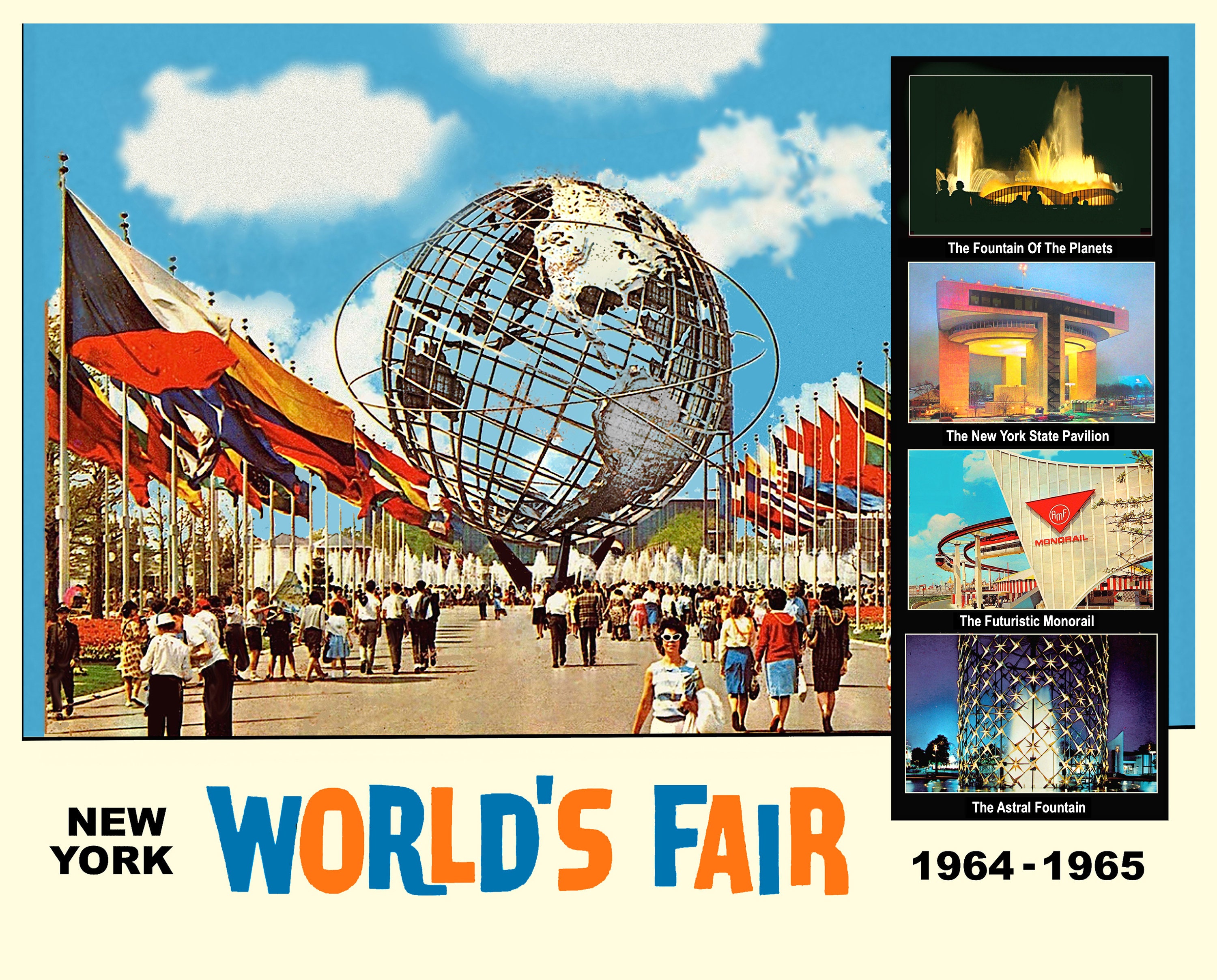 1964-65 NY World's Fair Souvenir Posters & Official Guide Book