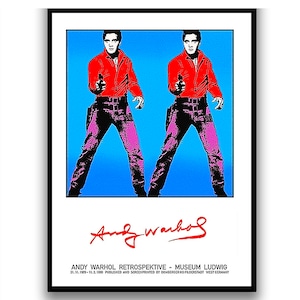 ELVIS PRESLEY• Warhol&#39;s Ludwig Museum Poster Prints Of The Classic ‘Double Elvis’ Paintings • On Sturdy H Q Premium Paper • Available Framed