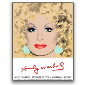 DOLLY PARTON • Andy Warhol&#39;s Classic Ludwig Art Museum Poster & Interview COVER Art •  H Q Premium Paper • Full Face Dolly Available Framed