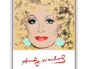 DOLLY PARTON de Andy Warhol • Impresión artística rara de la exposición del Museo Ludwig • Disponible enmarcada • ¡No te la pierdas!