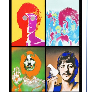 BEATLES Psychedelic 'COMBINED' Portraits From 1967 Only One 'COMBINED' Poster Is Ready To Ship Don't Miss This Available Framed image 6