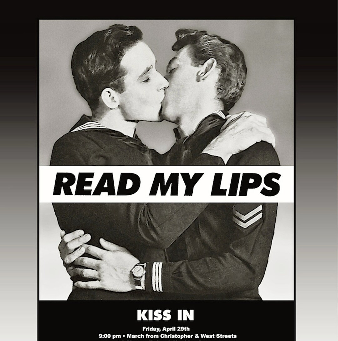  Man 「KISS IN MY LIPS」 Gran Fury 'read My Lips' ACT UP Poster: 1988 Kiss-in