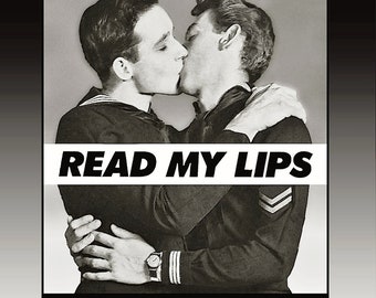 KISS IN • A Rare Reconstructed Version Of The Classic 1988 'Read My Lips' Gran Fury - Act Up Fundraiser Poster • Frame Ready • Don't Miss It