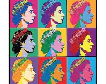 Warhol's Queens ウォーホル クイーン 英語版 洋書 QUEEN ELIZABETH II • Andy Warhol's Exhibition Poster Reprints