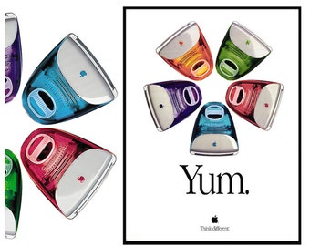 Apple ‘YUM’ Poster Print • A CLASSIC  H Q Replica • The Original 5 Flavors Of The iMac • Available Framed • RARE and Collecticible !!!