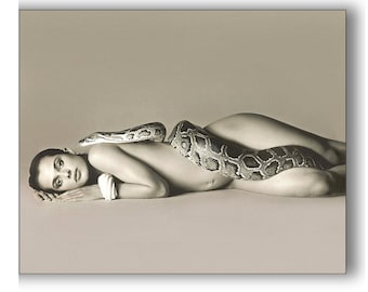 Nastassja Kinski & The Serpent: Rare, 24x36" Avedon Sepia Tone HQ Photo Reprint • Classic and  Collectible • Don't Miss This !