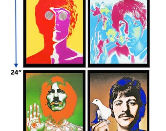 BEATLES • Large 18x24" • 1967 Psychedelic Portrait POSTERS • Only One - Of EACH Avedon Poster Is Available • Available Framed • I C O N I C