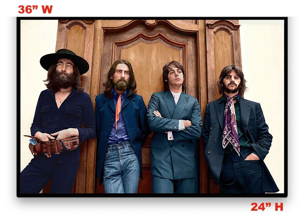 The BEATLES LAST PHOTOGRAPH • 12x18” • Very Rare, & Collectible